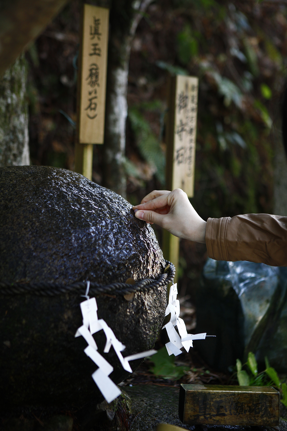 玉作湯神社 願い石